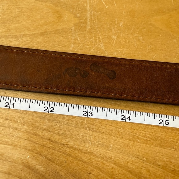 ORVIS LEATHER BELT BROWN WESTERN SOLID BRASS BUCKLE WESTERN CLASSIC MEN SZ 40 - Picture 10 of 10